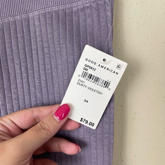 NWT‎ Good American Dusty Violet Wide Ribbed Seamless Leggings - Picture 4 of 6